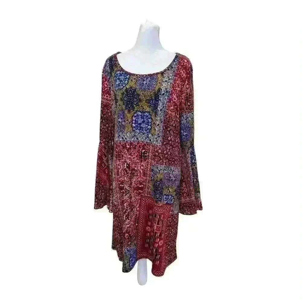 Size 3X FIT & FLARE MIDI DRESS Spring Summer PLUS SZ